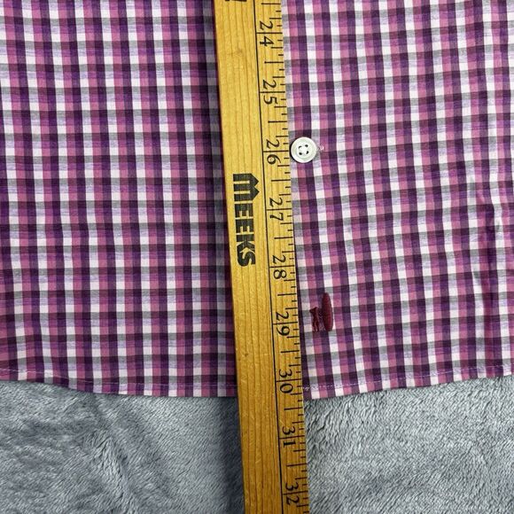 Johnnie-O Shirt Mens XL Pink Plaid Prep-Formance Button Long Sleeve Nylon Bamboo - Picture 8 of 9